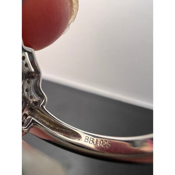 Blue Petalite Rhodium Over Sterling Silver Ring - Picture 8 of 11